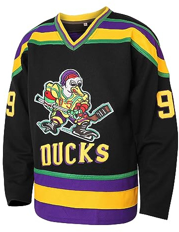 Rioofinx Charlie Conway 96 Mighty Ducks Jersey Stitched Movie Hockey Jersey for Men Green S-3XL, 99 Adam Banks Schwarz, L
