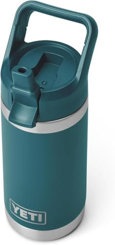 YETI Rambler Jr Kinderflasche, vakuumisolierte Edelstahlflasche mit Straw Cap, Agave Teal (354 ml)