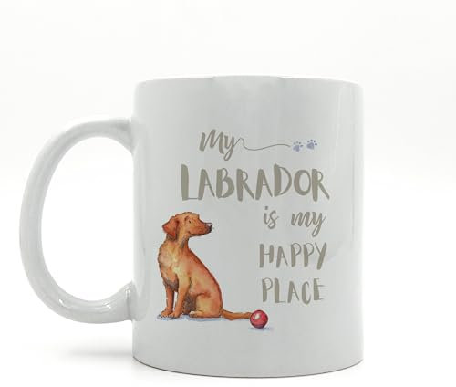 Image Industry My Happy Place Labrador Fox Red Ceramic Mug - Dog Lovers - Coffee Mug - Dog Mug