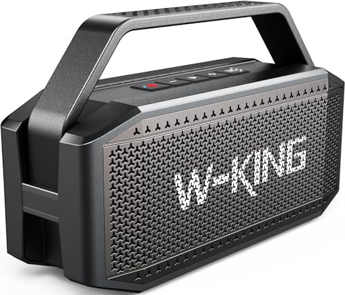 W-KING Cassa Bluetooth Portatile Potente Grande, 80W PEAK IPX6 Altoparlante Bluetooth Speaker Impermeabile Senza Fili con 2 Driver Full-Range/Bassi Ricchi, 2 Accoppiamenti/30H/U-Disk/Scheda TF/AUX/EQ