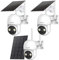 WOOLINK 3PCS 4MP Solar Camera Outdoor Wireless, 2.5K Pan/Tilt Rechargeable Battery Powered Camera, 2.4GHz WiFi for Home Security, Motion Detection, 2-Way Talk, Color Night Vision, Cloud/SD