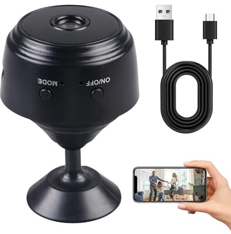 Sporgo Mini Kamera: 4K HD 32 GB WiFi Kamera überwachung inne, 360° Überwachungskamera Live Übertragung Handy APP, Kamera mit Bewegungsmelder und Aufzeichnung Nachtsicht für Startseite Büro Sicherheit