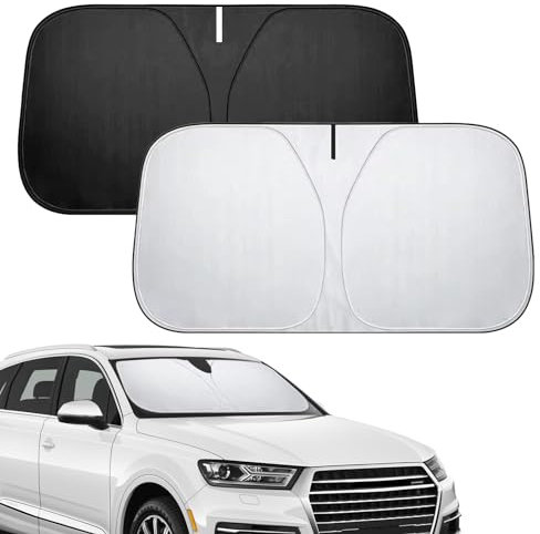 XQMMGO Parasol para parabrisas de coche, parasol plegable, parasol para parabrisas interior, cubierta de parabrisas frontal, parabrisas para verano (80 x 145 cm)