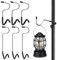 NIHUIFDPY 6Pcs Camping Hook Hanger, Stainless Steel Outdoor Lantern Lamp Hanger, 3 Big & 3 Small S Shape Non Slip Tent Pole Post Hook Hanging for Fishing Camping Travelling Adventure