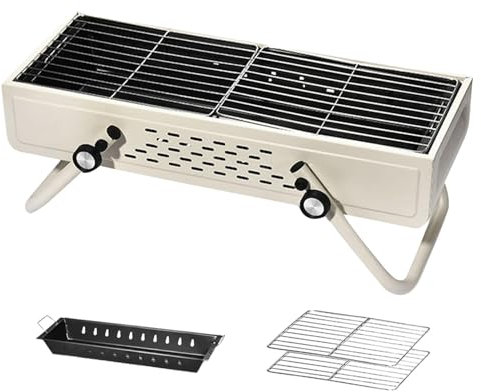 Holzkohle-BBQ-Grill, Holz-BBQ-Grill | Rauchfreier Camping-Grill | Große Holzkohle-BBQ-Grills, Edelstahl-Barbecue-Grill mit großer Grillfläche zum Tailgating, Camping, Kochen im Freien
