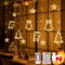 Arespark Luces de Navidad, 3.5m Luces de Cortina, 8 Modos Cadena de Luz de Ventana de Campana Alce, Guirnaldas Luces Interior Exterior con Control Remoto IP44 para Balcón, Ventana, Fiesta, Navidad