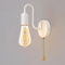 ANKBOY Weiß Wandlampe mit Zugschalter Vintage Wandleuchte Innen mit Schalter Retro E27 Lampe Wand mit Schalter Industrial für Schlafzimmer Küche, Ohne Lichtquelle