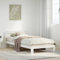 vidaXL Massivholzbett, Holzbett ohne Matratze, Bettgestell mit Kopfteil Lattenrost, Bett Einzelbett für Schlafzimmer, Weiß 90x190cm Kiefernholz