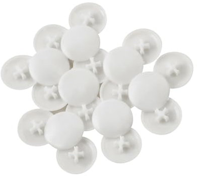 JIHUOO Lot de 200 cache-vis en plastique blanc de 17 mm, caches de vis autotaraudeuses étanches, caches décoratifs à tête de vis anti-poussière