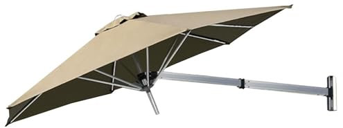 RDHMJSJAZ Ombrellone Da Patio Montato A Parete Da 8,2 Piedi, Ombrellone Inclinabile For Balcone Da Giardino Esterno, Adatto Per: Balcone, Giardino, Esterno, Ecc.(Khaki)