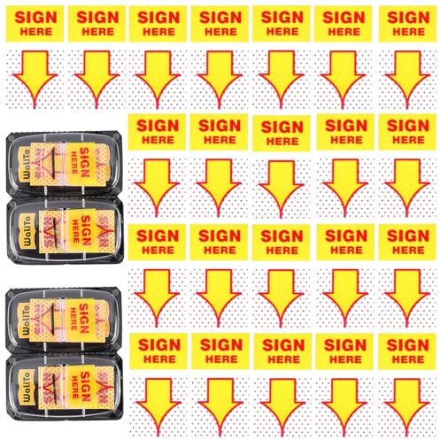 NICENEEDED 200 Pcs Sign Here Stickers, Post It Notes Tabs, Adhesive Sign Here Sticky Tabs Arrow Sticky Notes Page Markers Tabs Notary Supplies for Home Office Notary Books Annotation