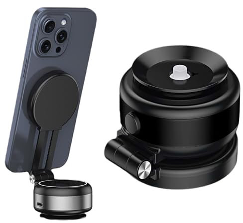 BOWTONG Autunno Auto Ventosa Elettrica Porta Telefono, Innovativo Doppia Ventosa e Design Magnetico, Aspirazione Elettrica Magnetica Auto Supporto Telefono Cellulare (Nero)