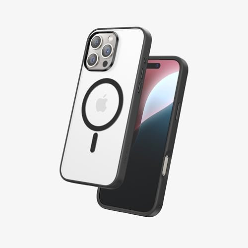 FLOLAB Surtect Tri-Fusion Magnetische Schutzhülle für iPhone 16 Pro Max, schützend, schlankes Design, Magsafe-kompatibel, Militärqualität, schwarz, matt, durchscheinend