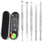 Laluky Confezione da 5 strumenti per intagliare la cera, in acciaio inox double face, per modellare, dettagliare, intaglio in ceramica (argento)