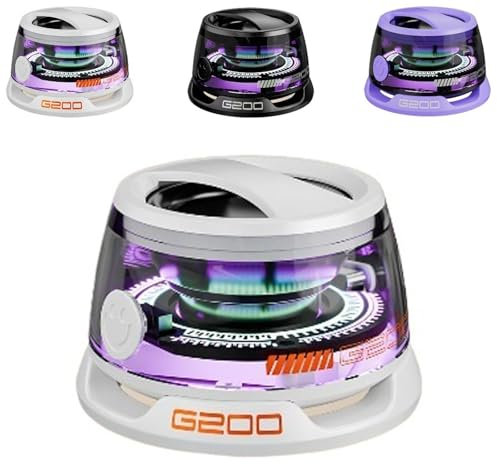 Magnetic Small Wireless Speaker, G200 Speaker, Bluetooth Magnetic Speaker, Multifunctional Magnetic Bluetooth Speaker for Phone, Magnetic Mini Bluetooth Speaker with Multi-rgb Color Light(White)