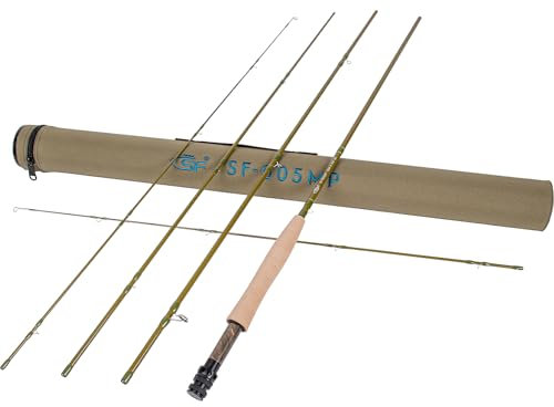 SF SF-005MP 2,4 m 15,2 cm 4 wt-4 Abschnitte Fliegenrute Advance Mehrzweck-Süßwasser-Fliegenrute IM8 Kohlefaser mit Tragrohr und extra Rutenspitzenabschnitt, mittelschnelle Aktion