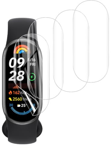 Anoowkoa TPU SOFT Displayschutzfolie für Xiaomi Smart Band 10/9, 4 Stück Schutzfolie [NOT Panzerglas] 9H Härte Gehärtete Folie HD Vollbild Handyfolie Hartglas Anti-Kratzer Displayfolie