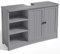 Bealife Waschbeckenunterschrank, Badezimmerschrank 90 x 30 x 60 cm, mit 2 Türen, 5 Fächern und höhenverstellbarem Einlegeboden in 3 Stufen, Magnetverschluss, viel Stauraum, wasserabweisend (Grau)