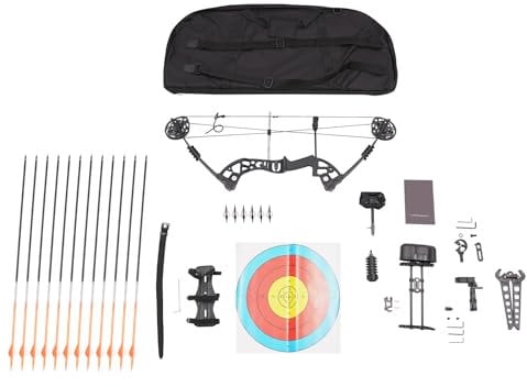 Compoundbogenset, 30-60 lbs Jagdbereites Compoundbogen-Paket für Erwachsene mit, Zuglänge 48.26-76.2cm, Einstellbare Sportbogen für Erwachsene, Jugend