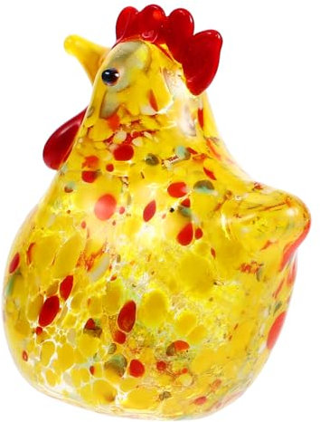 MAGICLULU Desktop Glass Chicken Figurine Creative Hen Decoration for Home Garden Style Adornments Compact Weather Resistant Chicken Model for Unique present Ideas