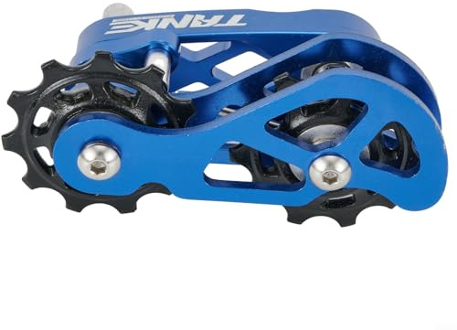 Filteilect Bicycle Chain Tensioner for 8-12 Speed, Bikes Single Speed Converter, Adjustable Chain Guide Anti-Drop Link Aluminium Alloy(Blue)