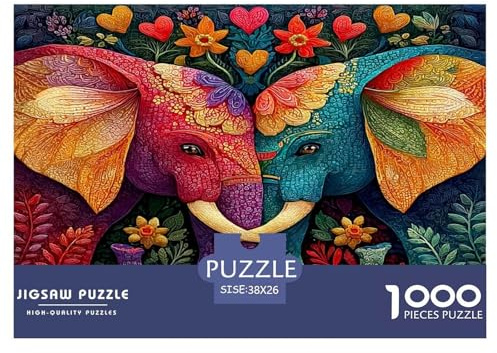 1000 Teile Puzzle - Elefanten Wildtiere Impossible Jigsaw 38x26cm/1000pcs