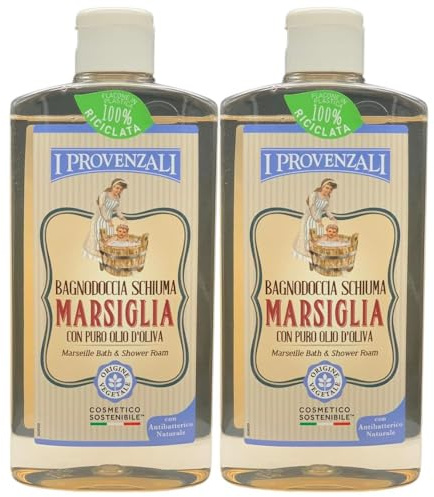 2X Bagnodoccia Schiuma Marsiglia con Puro Olio D'Oliva e Antibatterico Naturale, 400ml