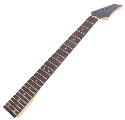 SUNGOOYUE E-Gitarrenhals, Ahorn-Palisander-Griffbrett, 24 Bundteile, Ersatz mit Orangefarbenen Punkteinlagen, 10-mm-Stimmlöcher für Gitarre