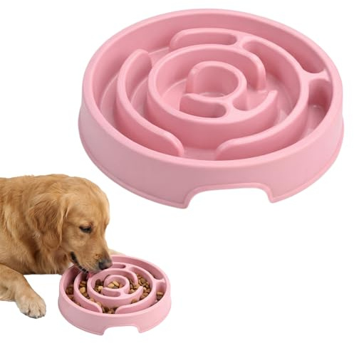 Slow Feeder Dog Bowl, Anti-Slip Puzzle Bowl for Dogs and Cats, PP Material Interactive Fun Feeder to Slow Down Eating, Prevent Choking and Reduce Boredom Anxiety, Suitable for All Breeds