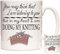 Knitting Mug, You May Think I Am Listening to You But in My Head I Am Doing My Knitting. Ceramic Gift Mug for People who Like to get Busy with Their Knitting Needles.