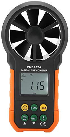 Handheld Digital Anemometer PM6252A Windgeschwindigkeitsmesser Luftmengenmesser mit LCD-Display-Hintergrundbeleuchtung zum Windsurfen Drachenfliegen Segeln Surfen Angeln