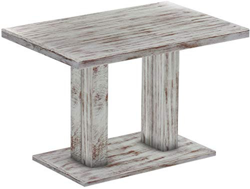 B.R.A.S.I.L.-Möbel Brasilmöbel Säulentisch Rio UNO 120x80 cm Shabby Nussbaum Tisch Esstisch Pinie Massivholz Esszimmertisch Holz Küchentisch Echtholz Größe und Farbe wählbar