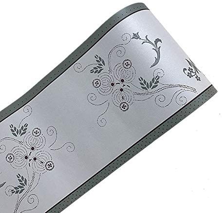 Simplemuji D Grey Vine Self Adhesive Peel and Stick Waterproof Wall Border Easy to Apply Home Decor Bathroom Kitchen 3.94 inch X 32.8 feet