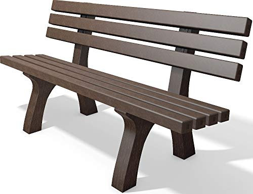 hanit Sitzbank Trafalgar Square, Gartenbank wetterfest aus recyceltem Kunststoff, Parkbank; 2m Breite (braun)