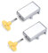 2 Pack Cerradura de Seguridad, Ventana Corredera Ajustable, Cerradura de Aleación de Aluminio, con cerradura de seguridad y llaves