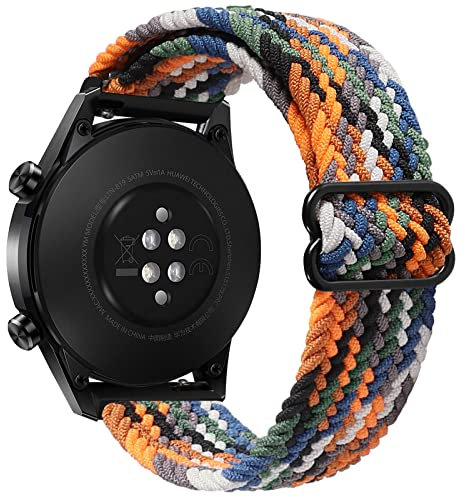 YASPARK Kompatibel mit Galaxy Watch 3 45mm Armband, 22mm Geflochtenes Nylon Elastikband Armaband für Gear S3 Frontier, Huawei Watch GT3 46mm,Huawei Watch GT2 46mm, GT 46mm, GT3 Pro, GT2 Pro, GT 2e