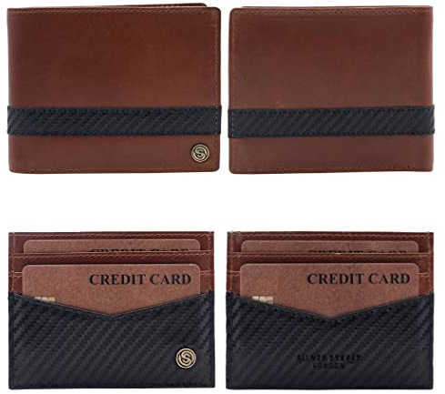 Silver Street London Breswell Porte-Cartes pour Homme Marron Taille M