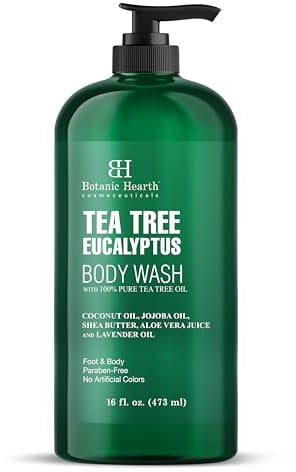 Botanic Hearth Eukalyptus & Teebaum Duschgel (Eucalyptus & Tea Tree Body Wash)– 16 fl oz – Beruhigt die Haut, erfrischend und belebend, reinigendes Duschgel für Männer und Frauen