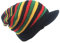 ZffXH 1/2 Pcs Rasta-Mütze aus Wolle, Reggae, Jamaica Jamaikanische Mütze Herren, bunt Skull hip hop hat, Slinky Visier, Beanie-Mütze, Slouchy Baggy Cap