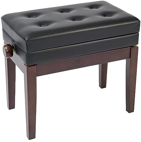 Kinsman Deluxe Adjustable Piano Bench with Storage ~ Satin Rosewood,KPB10BRN