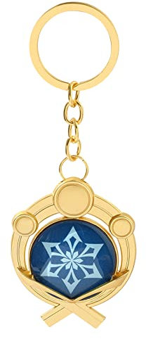 rongji jewelry Genshin Vision uminous Keychains, Hot Game Project Cosplay Anhänger Schlüsselanhänger Zubehör, Inazuma-cryo, Medium