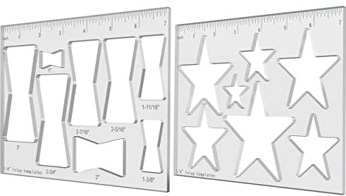Hecfu 2 Pack Router Jig Butterfly & Star Inlay Templates, Dekorative und Router Templates für die Holzbearbeitung