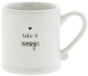 Bastion Collections Espressotasse take it easy Keramiktasse weiss schwarz Keramikgeschirr BC Espresso Küche gedeckter Tisch, RJ/ESPRESSO 019 BL