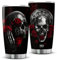 ZOXIX Edelstahlbecher mit Deckel, Rose und Totenkopf, Tasse für Kaffee, 590 ml, Blumenliebhaber, Geschenke für Frauen, Rosen, Totenköpfe, Totenkopf-Liebhaber, Geschenk für Halloween