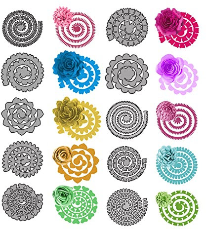 10 Stück 3D Blumen Spirale Metall Stanzformen 3D Schichten Rose Metall Stanzformen Gänseblümchen Blume Girlande Hochzeit Schnitt Schablonen Blüte Schraube Blume Stanzformen