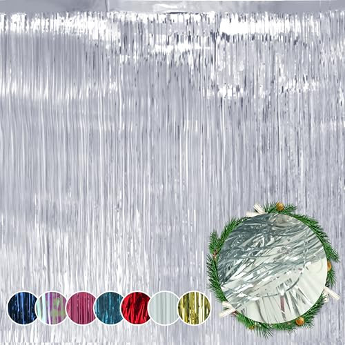 Mèches de Lametta de noël argentées de 1.2M, décorations d'arbre de noël en Cheveux d'ange, décoration de Maison pour Toute célébration de fête