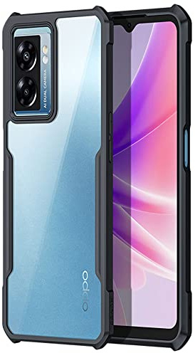 TECHGEAR Tough Case for Oppo A57e / A57s / A57 4G / A57 5G / A77 5G [Fusion Armour] Premium Hybrid Tough Rugged Protective Bumper Case Heavy Duty Protection with Clear Back - Black
