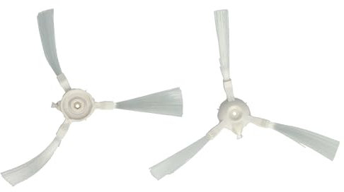 vhbw 2X Seitenbürste kompatibel mit Rowenta X-plorer Serie 45 Aqua RR8275, RR8275WH, RR6875, RR8277 Saugroboter - Reinigungsbürsten Set, weiß