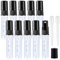 Apstaqeoo 10Pcs, 5Ml Empty Glass Spray Bottles with Scale - Clear Mini Sample Perfume Atomizer Vial Travel Bottles Set with Fine Mist Sprayer & Black Dust Cap Perfect for Fragrance, Essential Oils