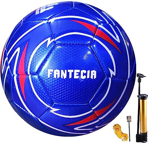 Fantecia Football Ball Size 5 for Male and Female Official Training Ball for Kids and Youth and Adult Football Match Ball with Pump